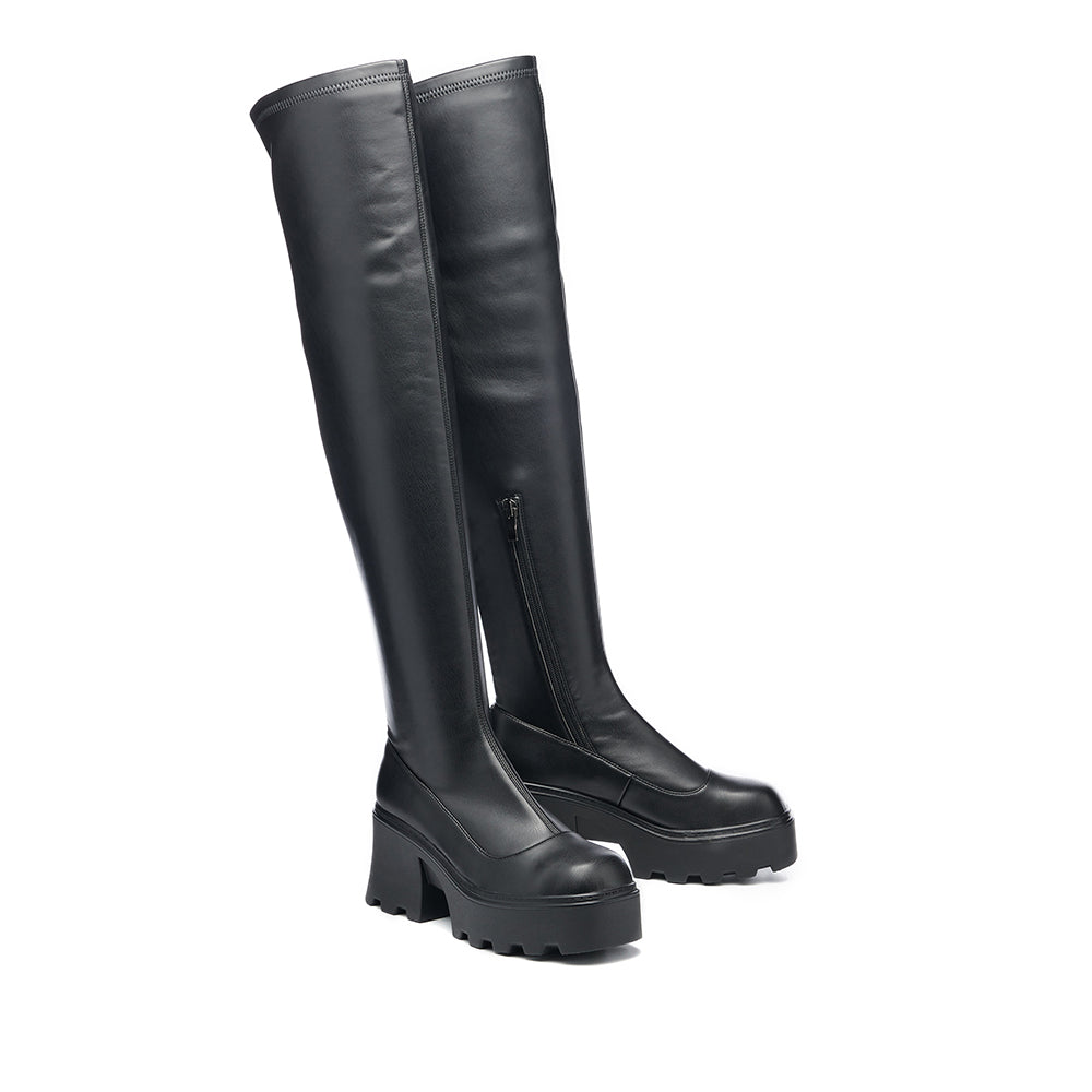 MISS 21 x RAY CHU 超我-霸氣大頭彈力過膝長靴