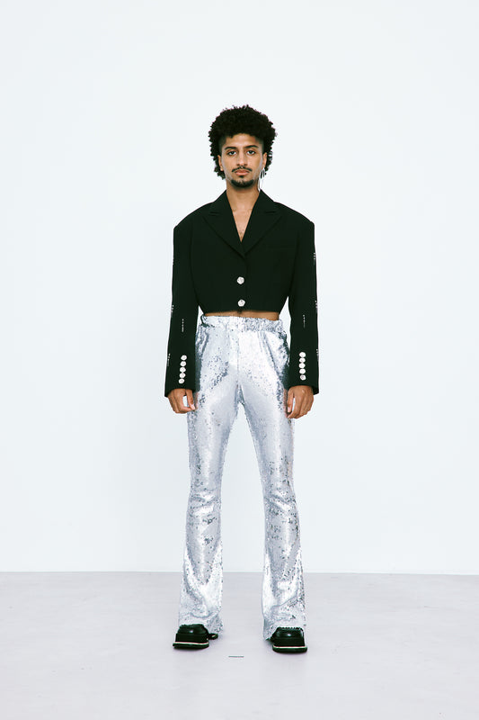 CROP BLAZER WITH SLEEVES DETAIL