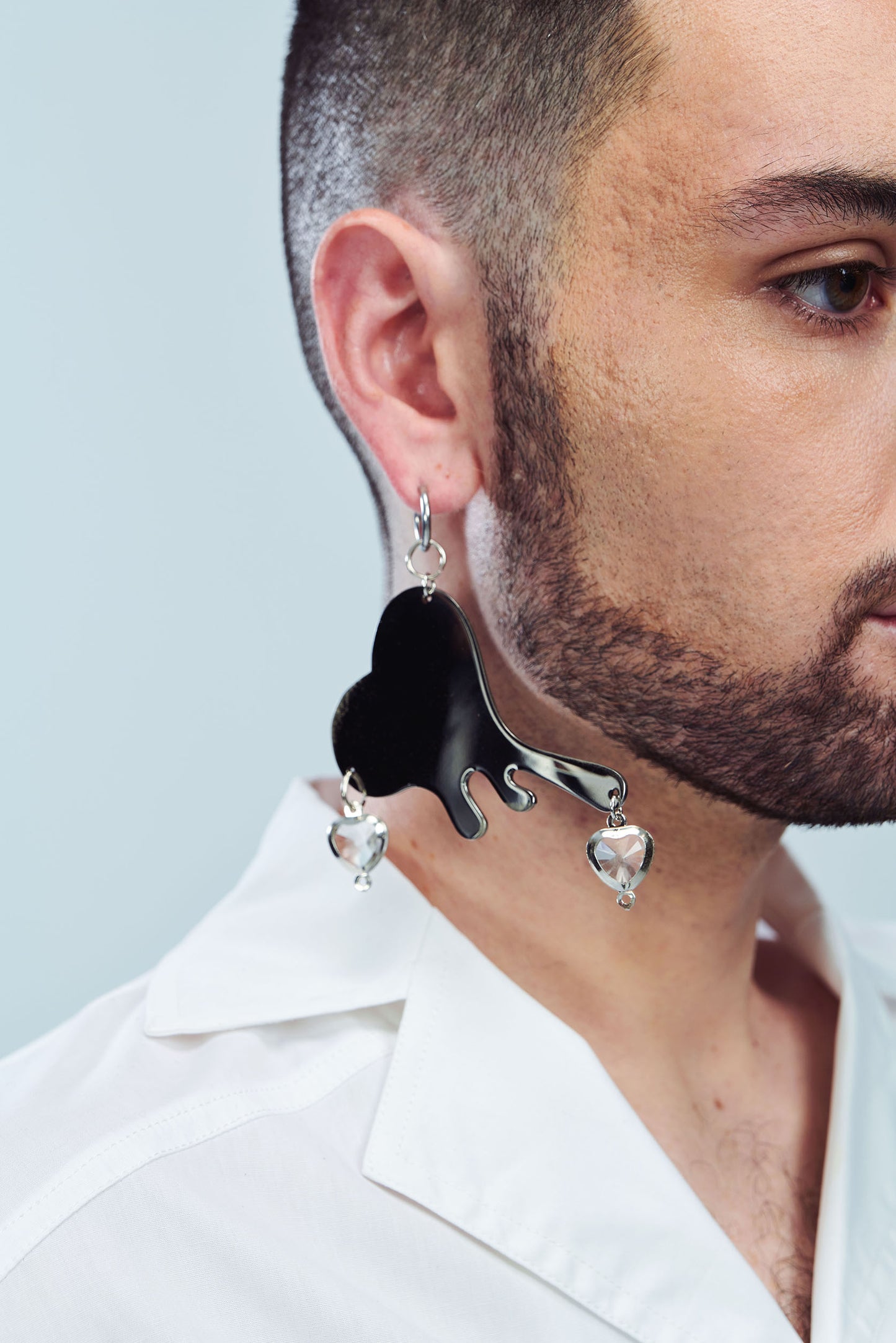 MIRROR MELTING HEART EARRING / SINGLE