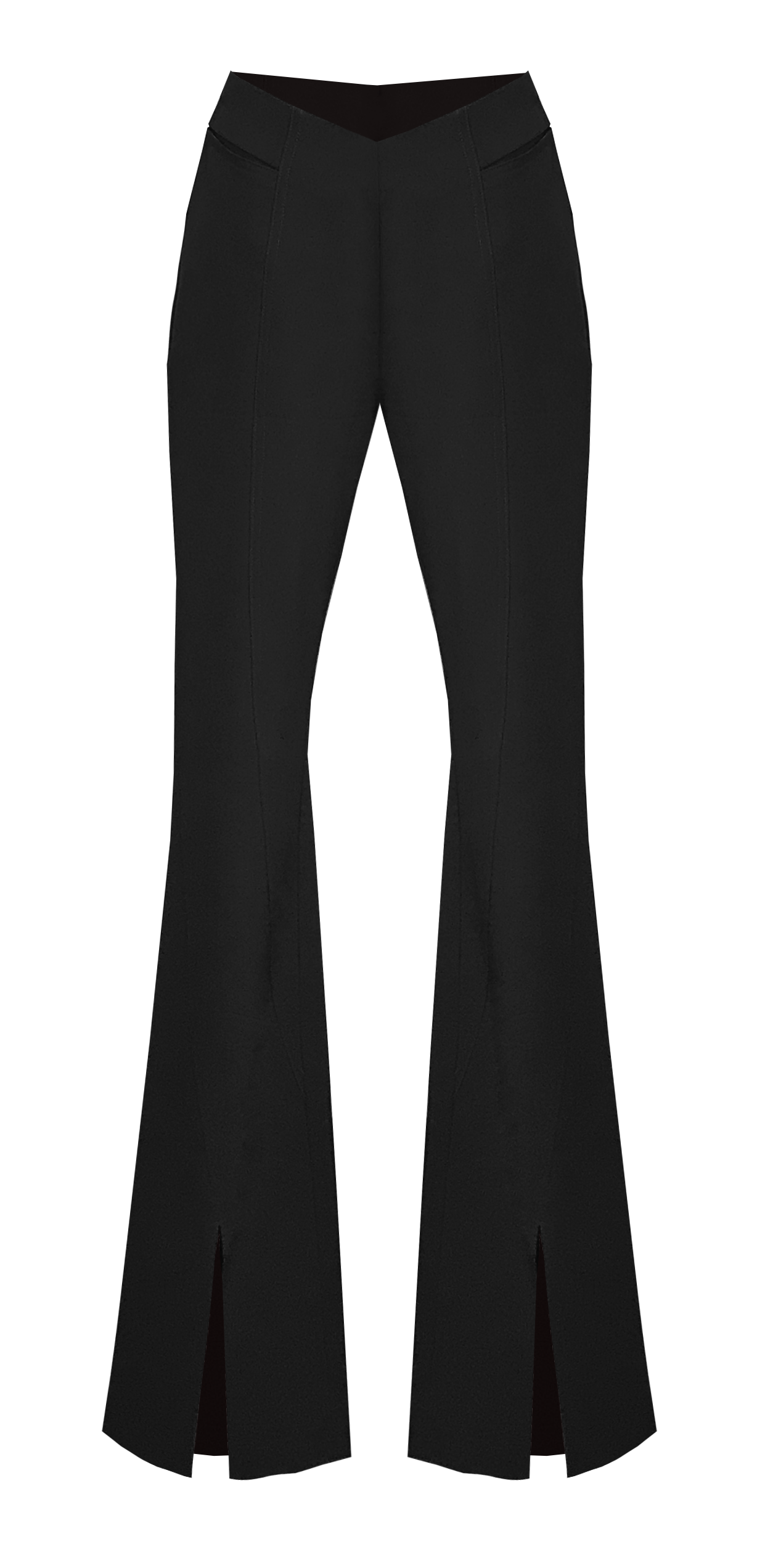 LOW WAIST FIT & FLARE PANTS