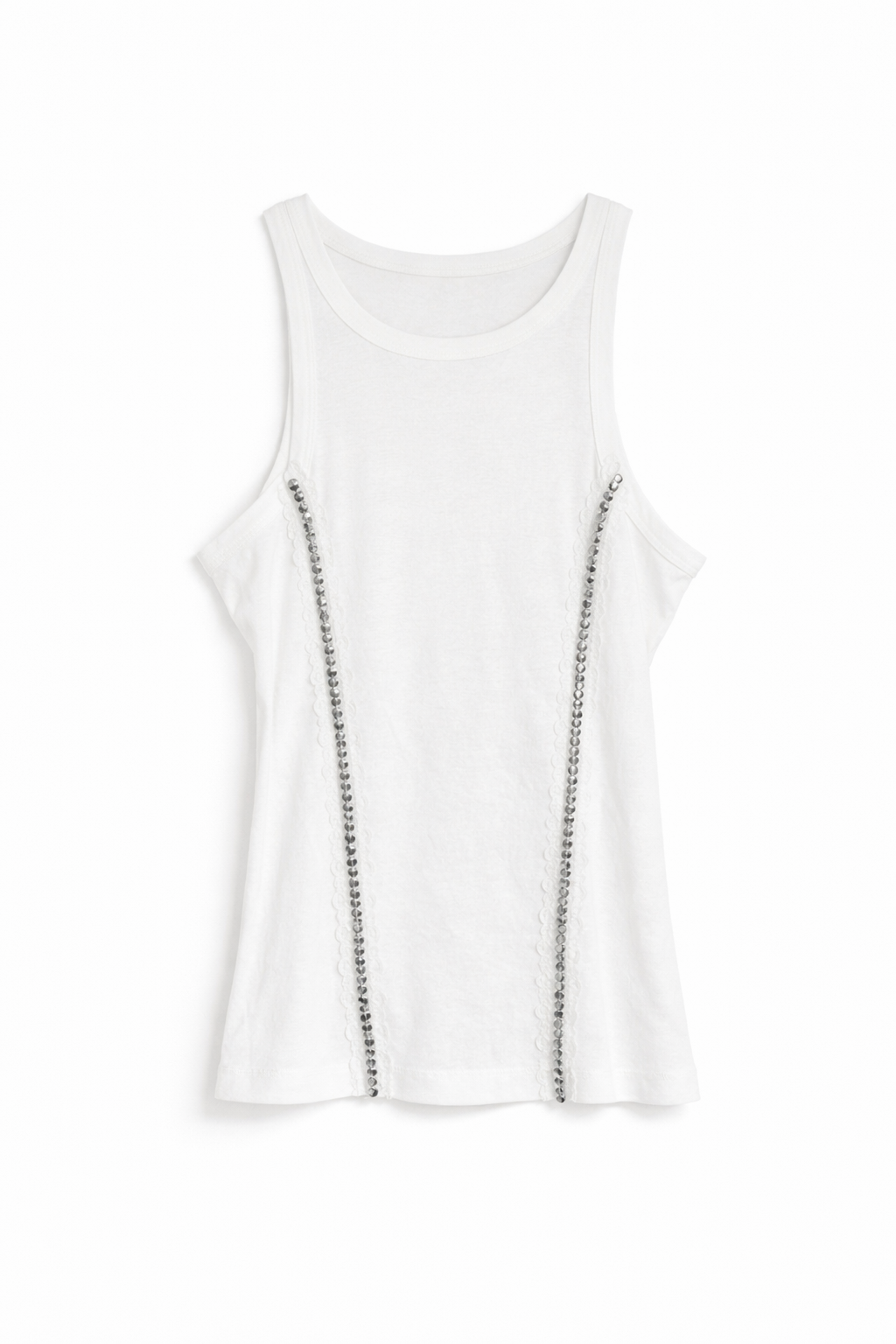 Lace Studs Trim Cooling Effect Tank Top
