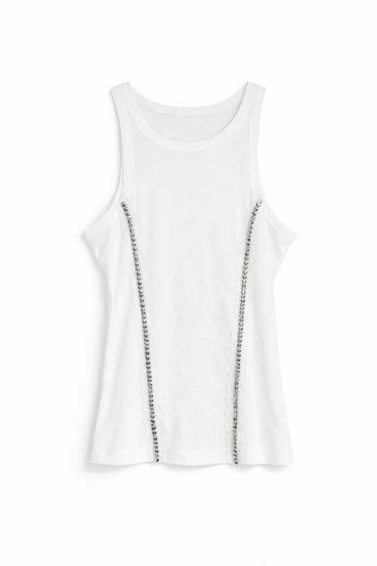 Lace Studs Trim Cooling Effect Tank Top
