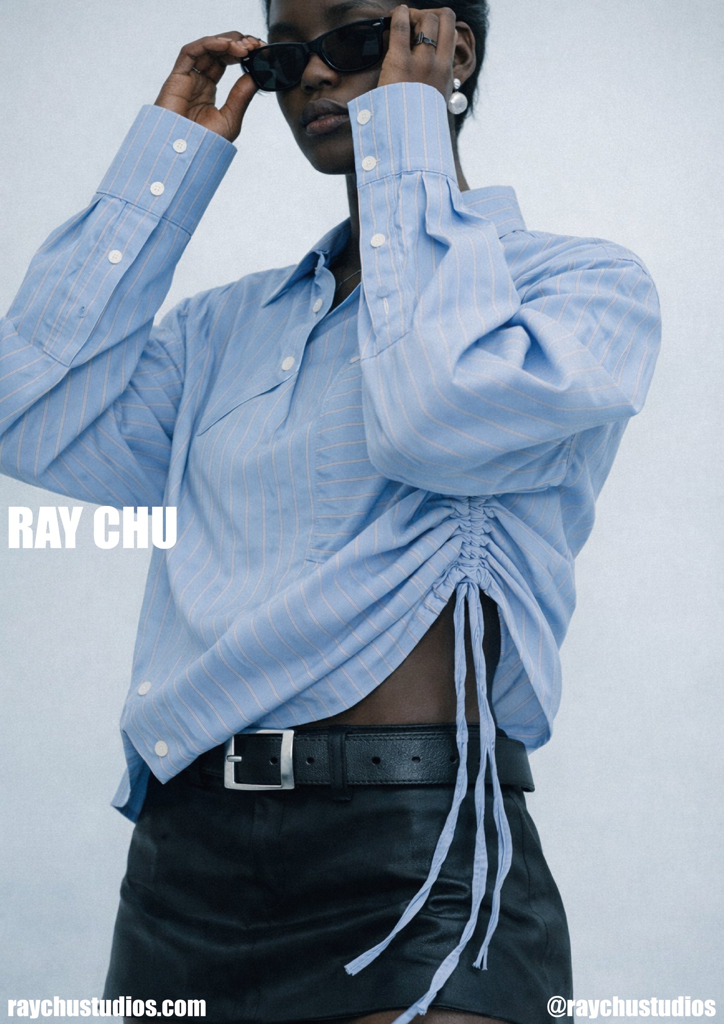 Pinstripes Asymmetrical Shirt