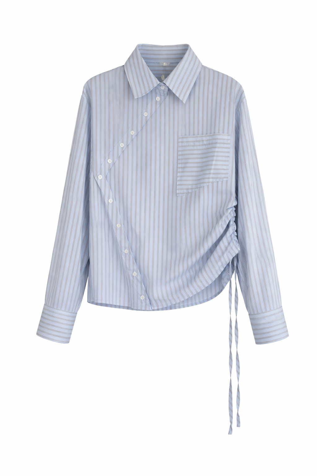 Pinstripes Asymmetrical Shirt