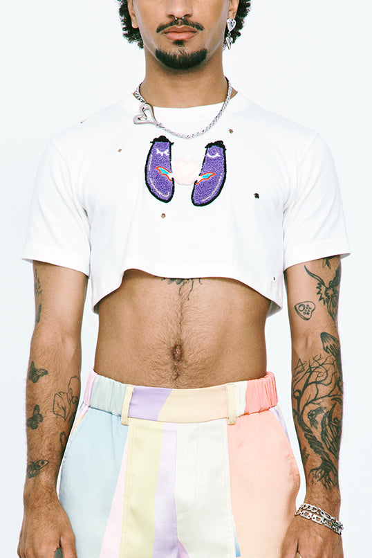 The French Kissing Eggplants Crop Top