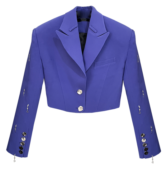 CROP BLAZER WITH SLEEVES DETAIL